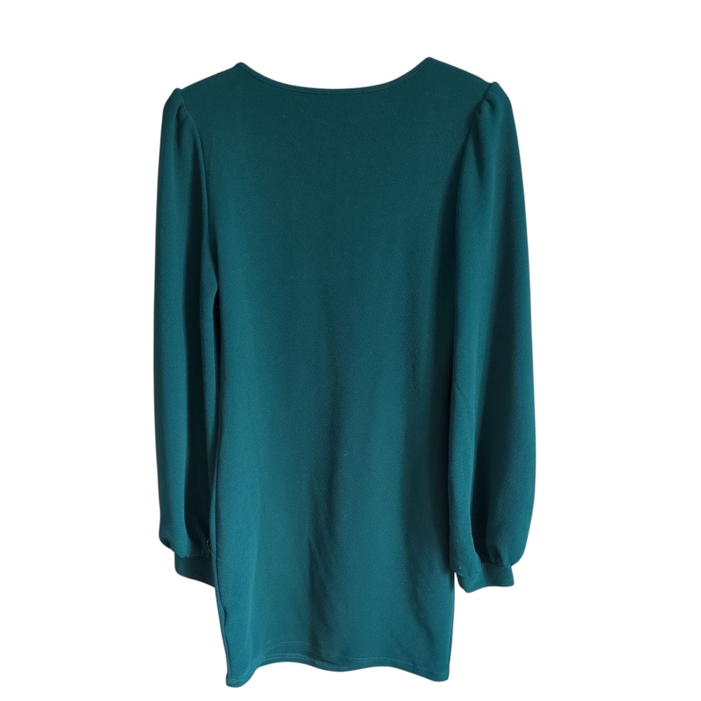 Shein Marley Square Neck Balloon Sleeve Mini Dress in Emerald Green Sz M - Picture 2 of 6